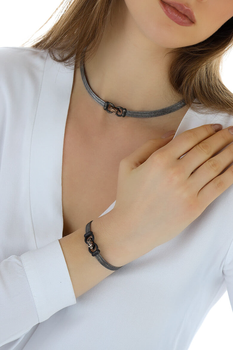 Elizi Trabzon Hasırı Titanyum Altın Set - 3 Sıra Hitra