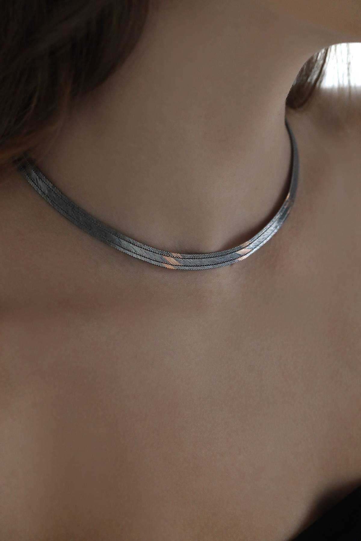 Elizi Trabzon Hasırı Titanyum Altın Set - 5 Sıra Bileklik 5 Sıra Gerdanlık