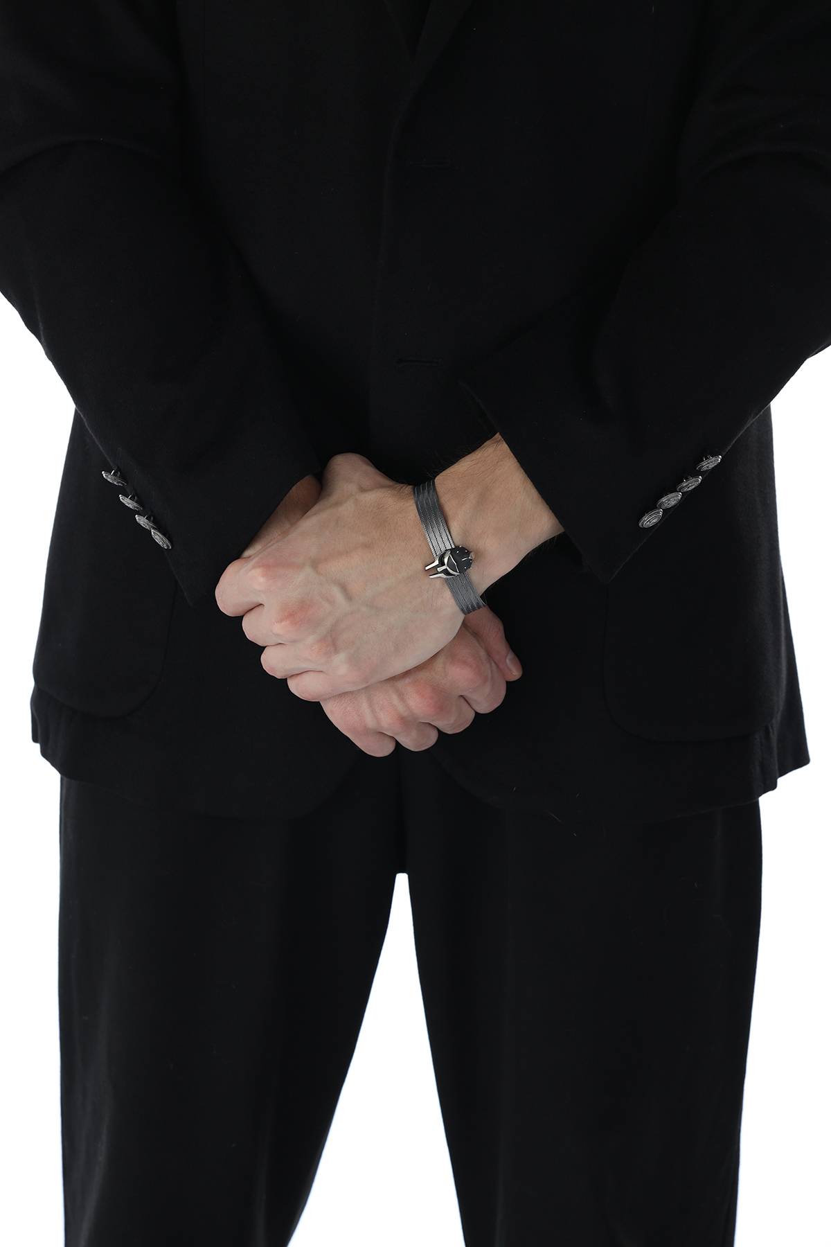 Elizi Trabzon Hasırı Titanyum Erkek Bileklik - 5 Sıra Maximus