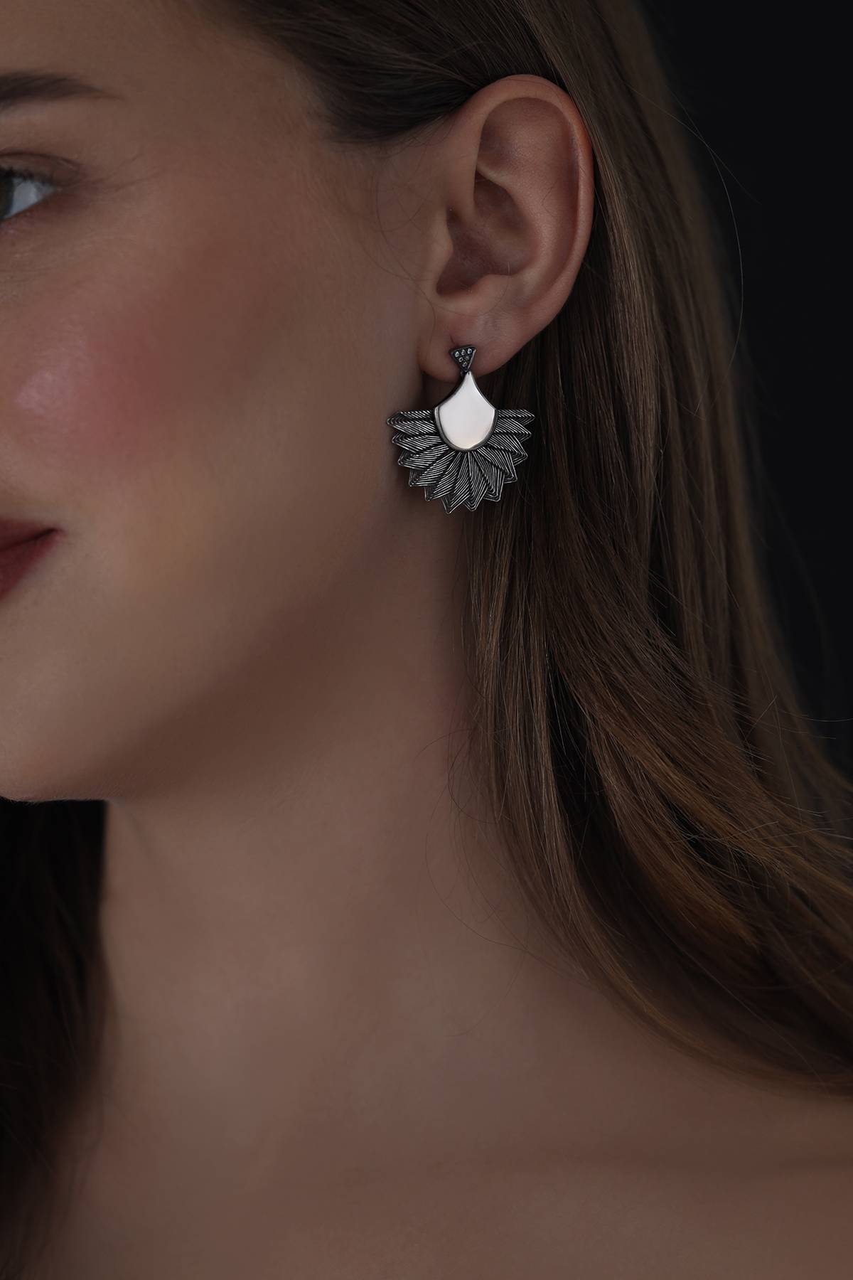 Elizi Trabzon Hasır Küpe - Yelpaze