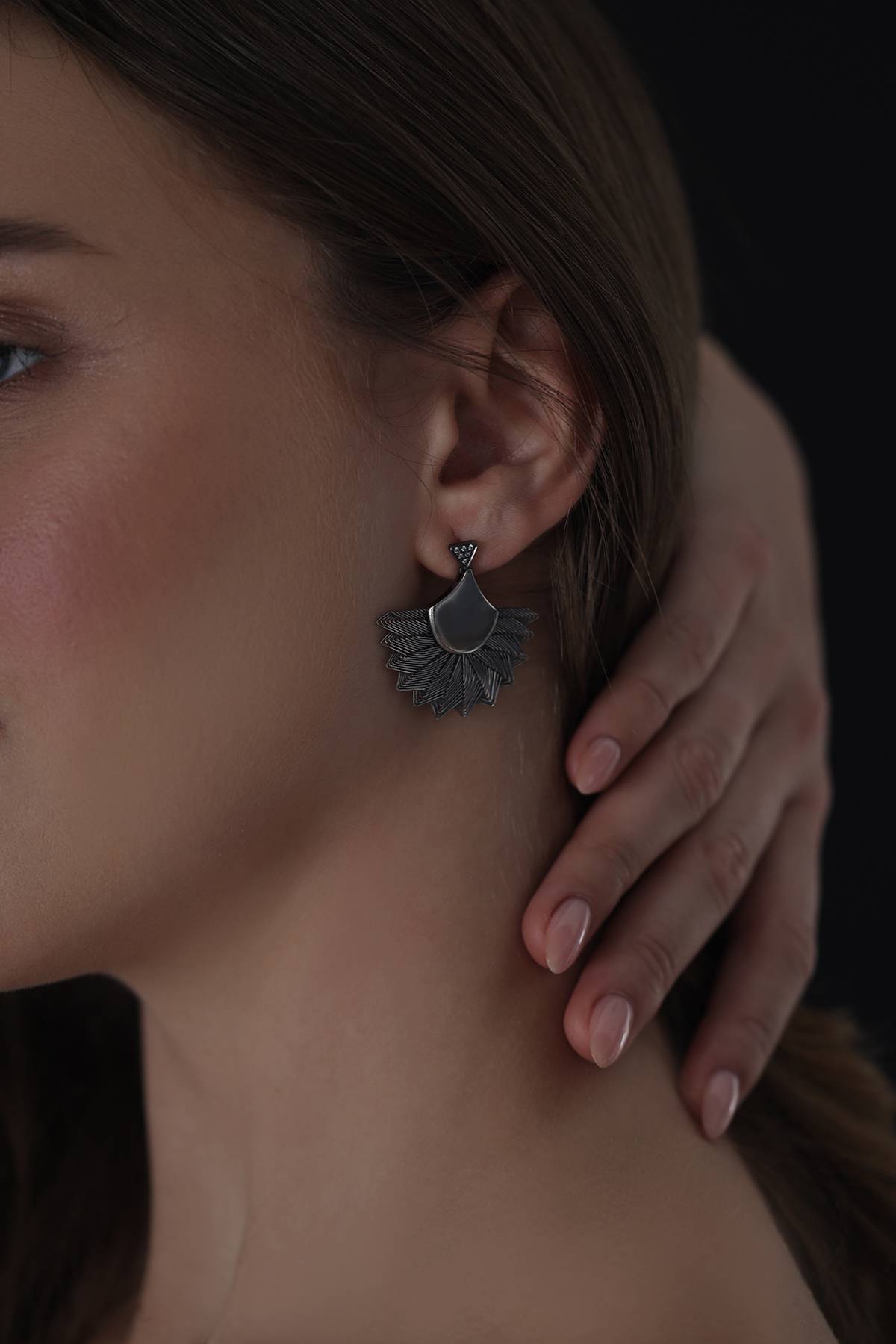 Elizi Trabzon Hasır Küpe - Yelpaze