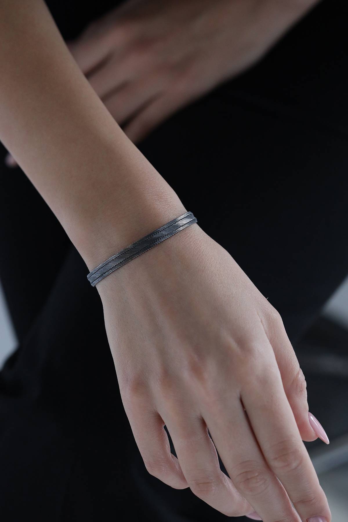 Elizi Trabzon Hasırı Titanyum Set - 3 Sıra