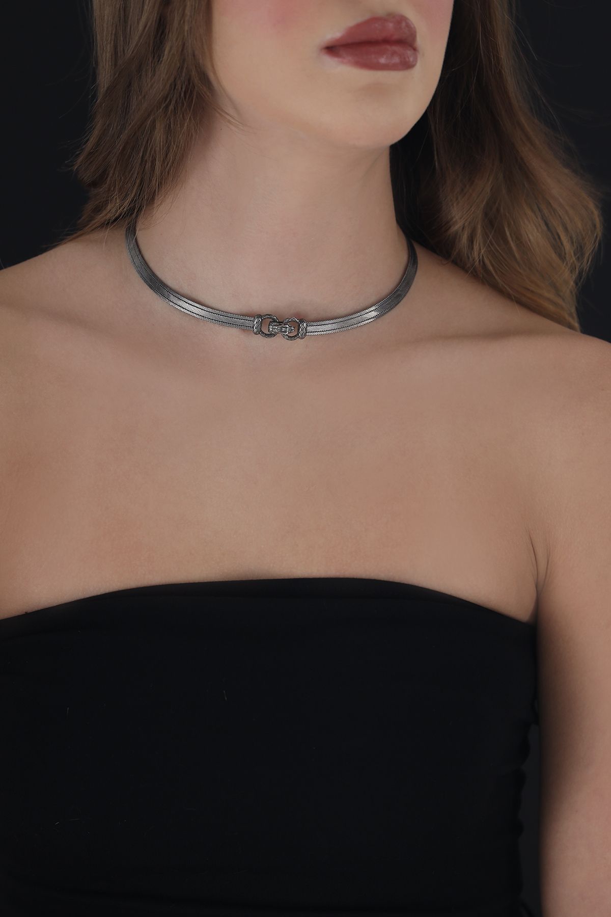 Elizi Trabzon Hasırı Titanyum Kolye - 3 Sıra